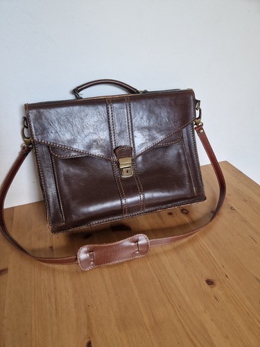 Vintage leder aktentasche - vintage, /