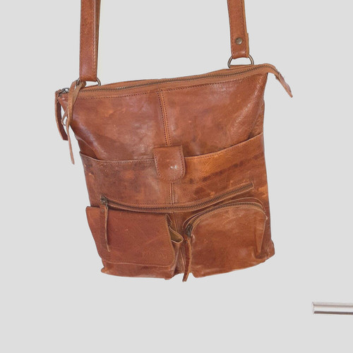 Leder umhängetasche vintage - leder,