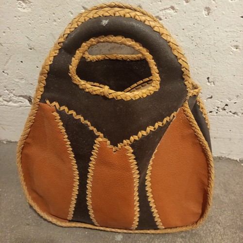 Vintage leder handtasche 70er - vintage,