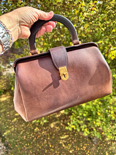 Vintage echtleder handtasche - vintage,