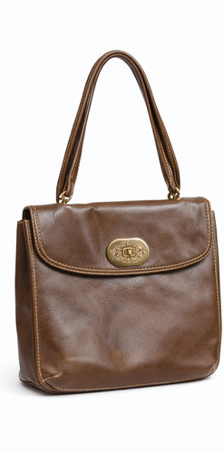 Vintage leder handtasche - handtasche, braun