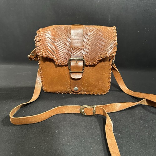 Vintage leder tasche - leder,