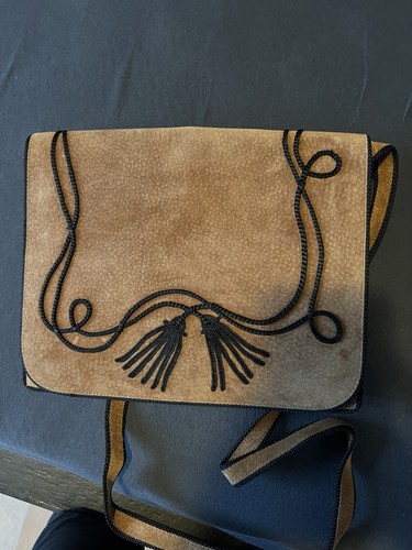 Vintage wildleder tasche - wildleder,